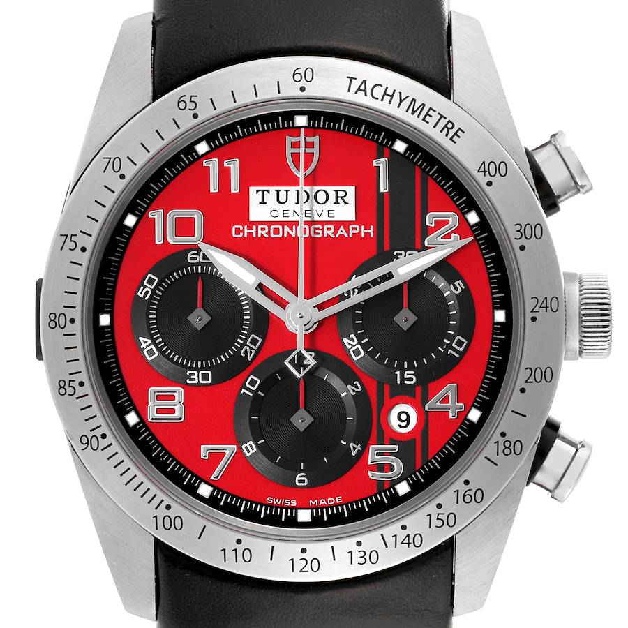 Tudor Fastrider Ducati Chronograph Red Dial Steel Mens Watch 42000D Box Card SwissWatchExpo