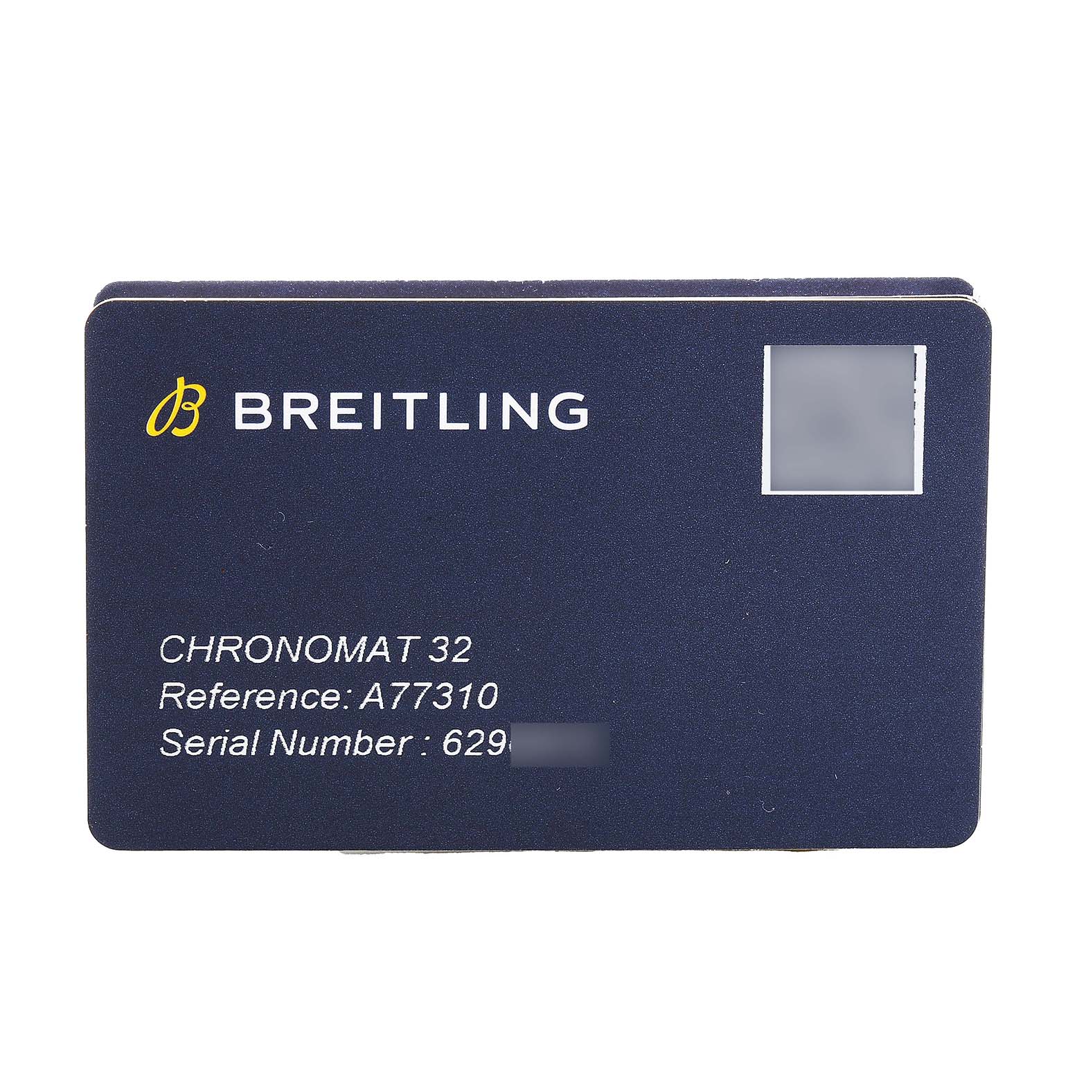 This image shows the card for the Breitling A77310591A1A1 Women's Stainless Steel Silver Dial Chronomat 32 Silver Diamond Steel Ladies Watch model A77310.