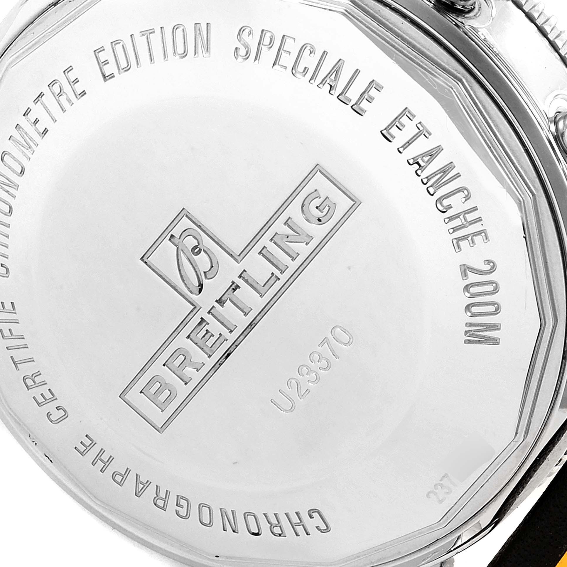 This image shows the back case of a Breitling Superocean U2337012/BB81-435X Men's Steel and Gold (two tone) Black Dial U2337012/BB81-435X Men's Steel and Gold (two tone) Black Dial watch, displaying its engraved details and branding.