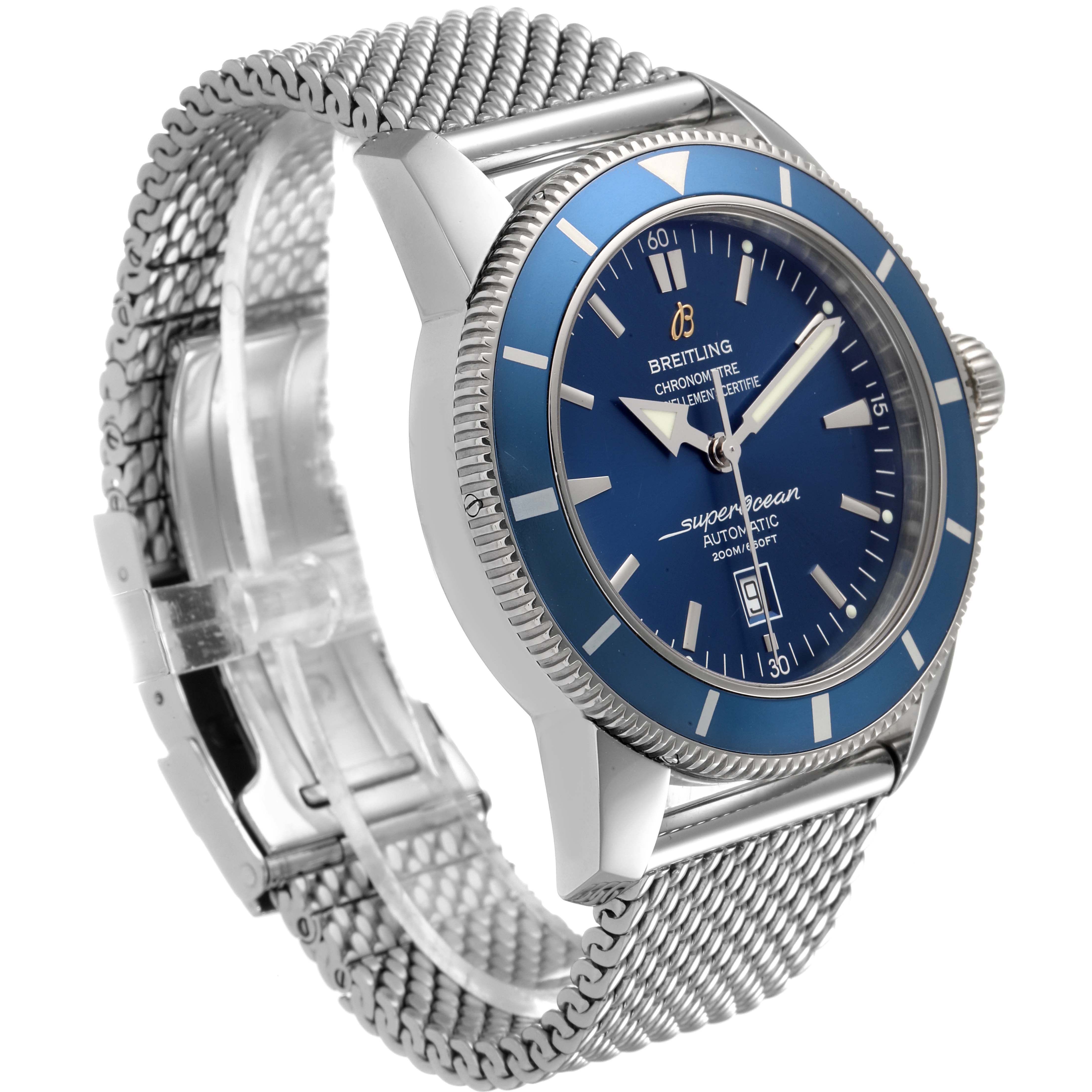 Breitling Superocean Heritage 46 Mesh Bracelet Watch A17320 Box Papers ...