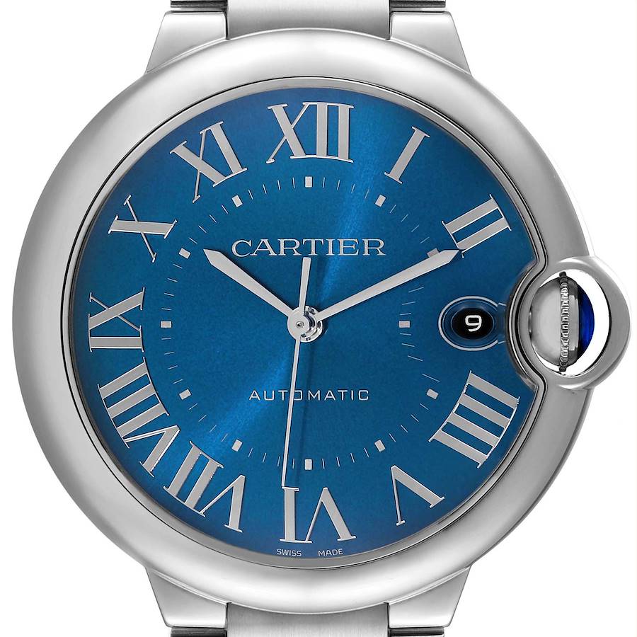 Cartier Ballon Bleu 40 Automatic Blue Dial Mens Watch WSBB0061 Box Card SwissWatchExpo