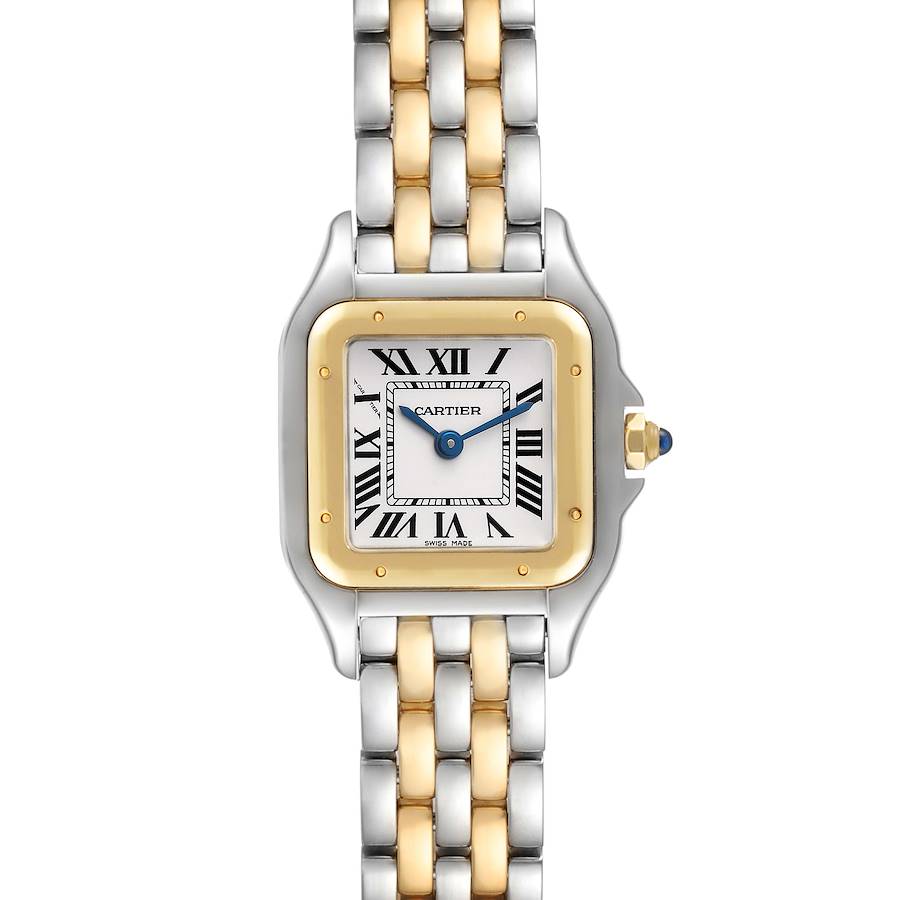 Cartier Panthere Steel Yellow Gold 2 Row Ladies Watch W2PN0006 Box Card SwissWatchExpo