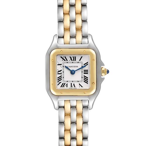 Photo of Cartier Panthere Steel Yellow Gold 2 Row Ladies Watch W2PN0006 Box Card