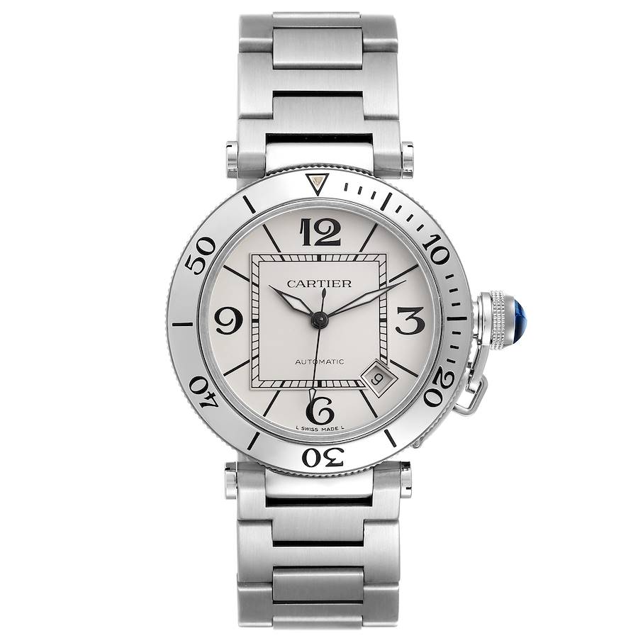Cartier Watch Pasha Seatimer Date Automatic Winding at Stainless Steel Silver Cartier Pasha Seatimer Chronograph W31089M7 42.5mm Silver  main image 4