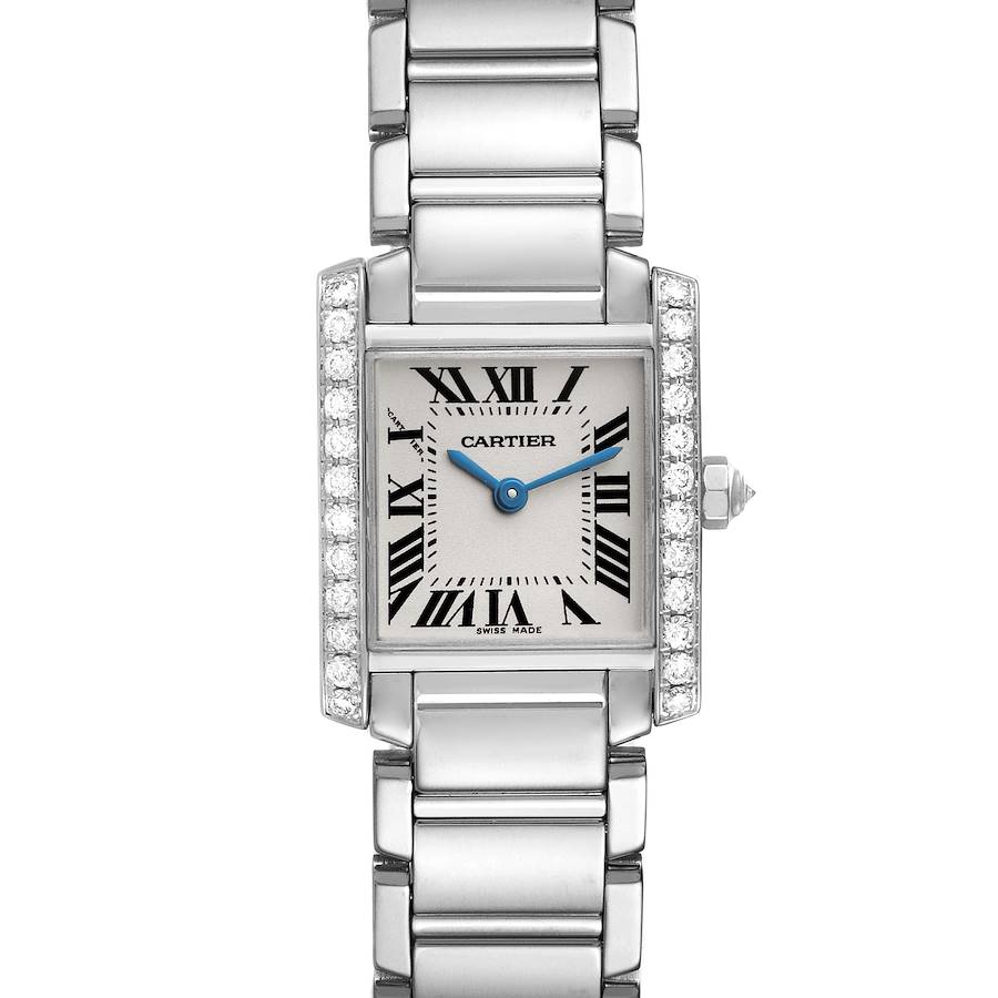 Cartier Tank Francaise 18K White Gold Diamond Ladies Watch WE1002S3 Box Papers SwissWatchExpo