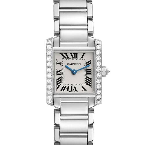 Photo of Cartier Tank Francaise 18K White Gold Diamond Ladies Watch WE1002S3 Box Papers