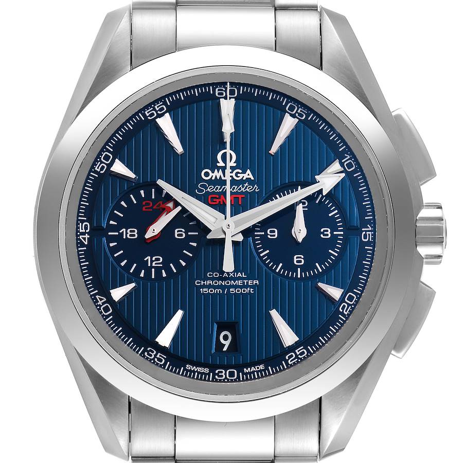 Omega Seamaster Aqua Terra GMT Chronograph Watch 231.10.43.52.03.001 Box Card SwissWatchExpo