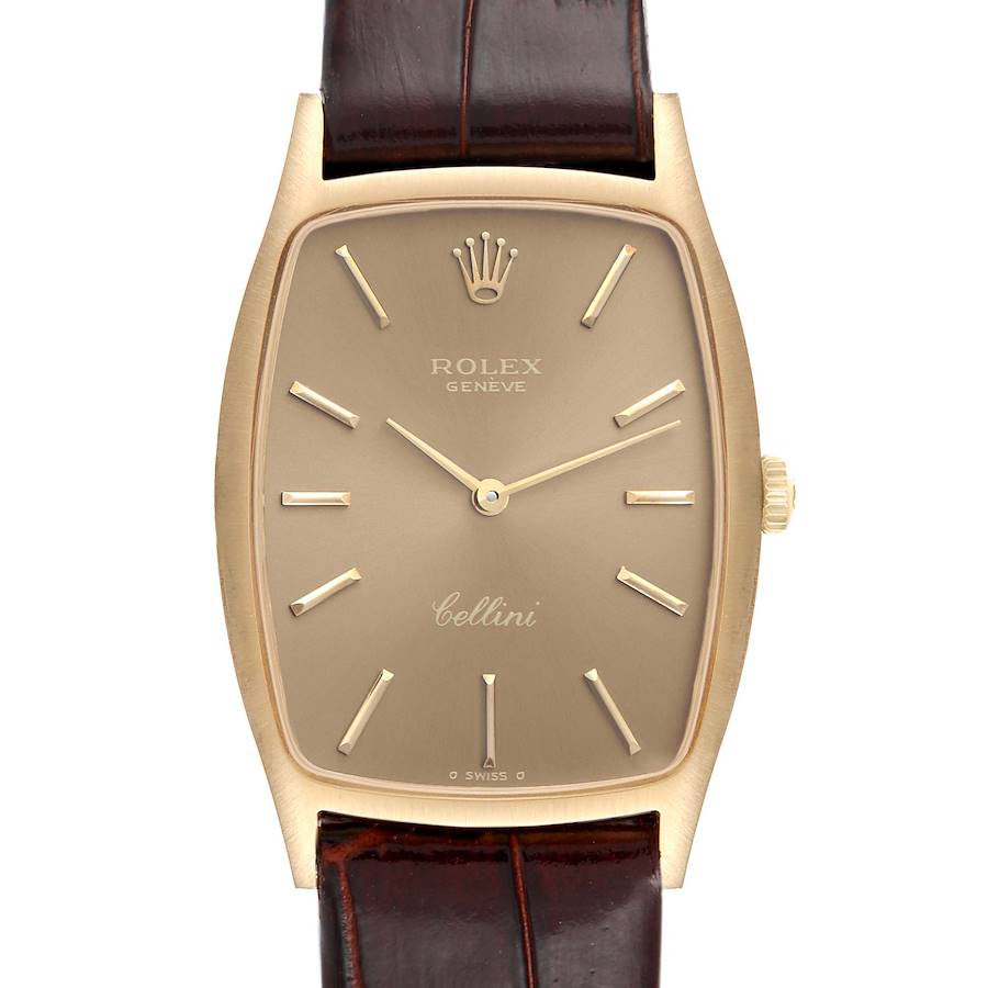 Rolex Cellini Yellow Gold Champagne Dial Vintage Ladies Watch 3807 SwissWatchExpo