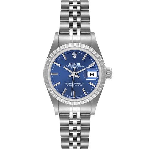 Photo of Rolex Date Blue Dial Jubilee Bracelet Steel Ladies Watch 69240 Box Papers