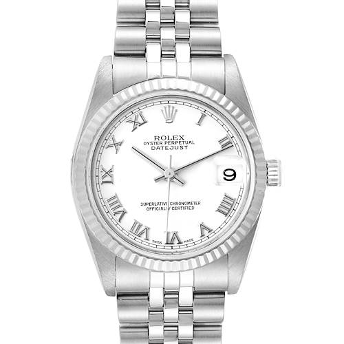 Photo of Rolex Datejust Midsize Steel White Gold White Dial Ladies Watch 78274