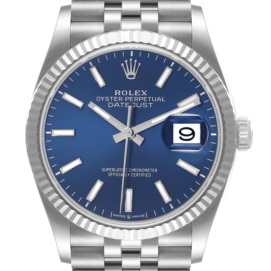 Rolex Datejust Steel White Gold Blue Dial Mens Watch 126234 Unworn SwissWatchExpo