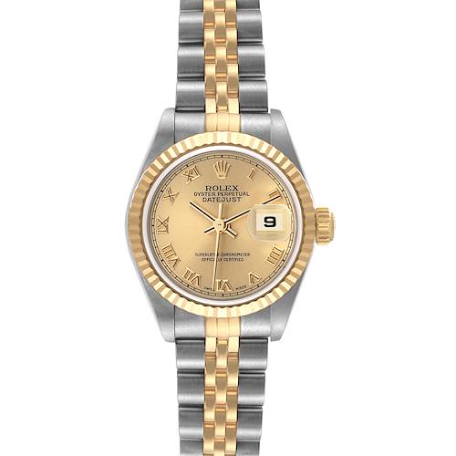 Photo of Rolex Datejust Steel Yellow Gold Champagne Roman Dial Ladies Watch 79173