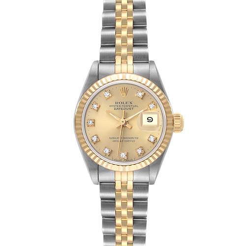 Photo of Rolex Datejust Steel Yellow Gold Diamond Dial Ladies Watch 69173