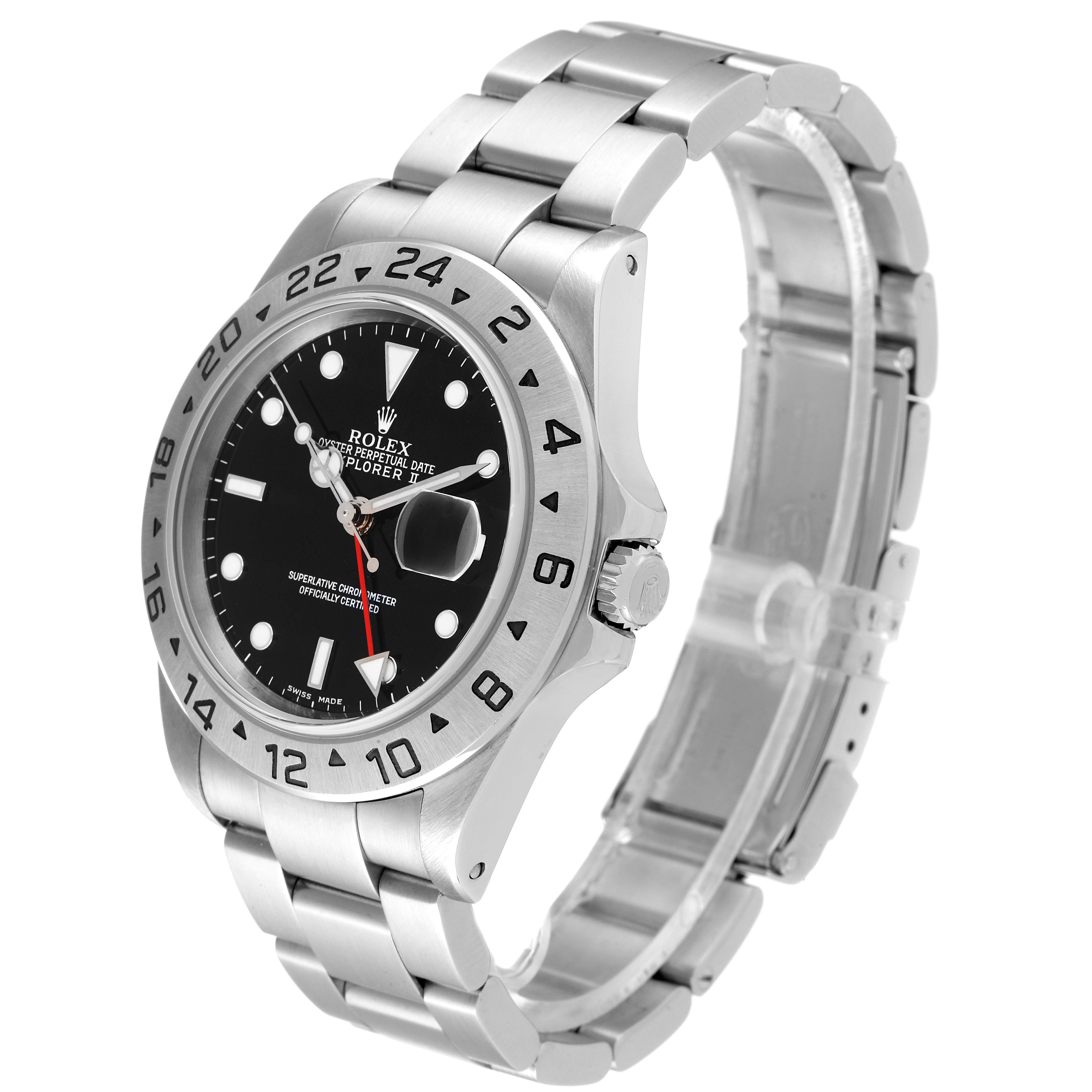The image shows a side and partial front angle of a Rolex Explorer 16570 Men's Stainless Steel Black Dial 16570 Men's Stainless Steel Black Dial watch displaying the dial, case, bezel, and bracelet.