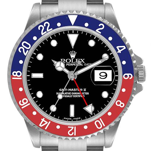 Photo of Rolex GMT Master II Pepsi Bezel Steel Mens Watch 16710 Box Papers Service Card