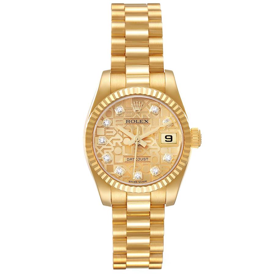 Rolex President Datejust Yellow Gold Diamond Ladies Watch 179178