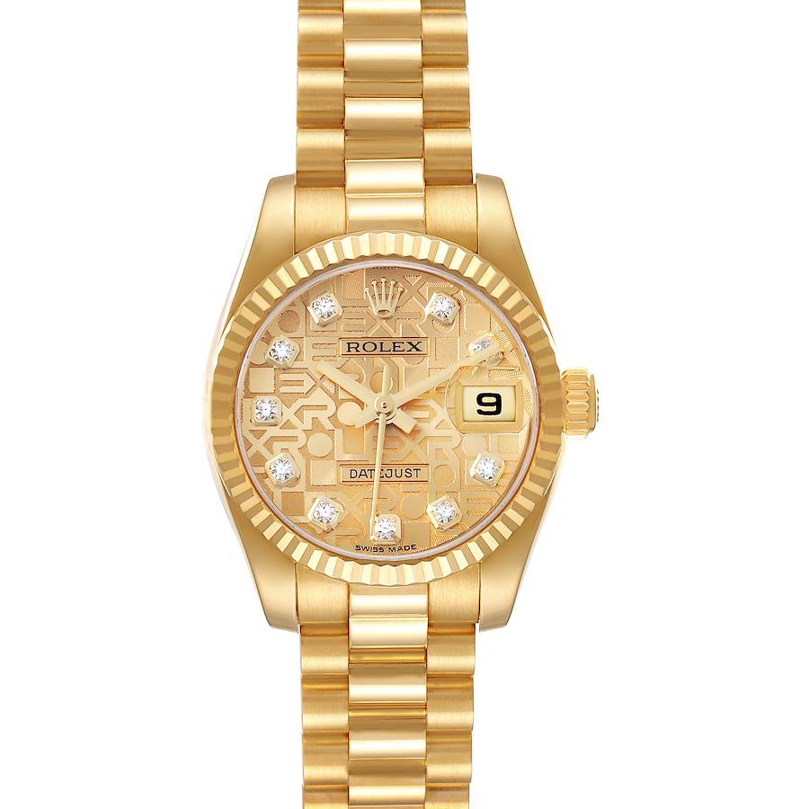 Rolex President Datejust Yellow Gold Diamond Ladies Watch 179178 SwissWatchExpo