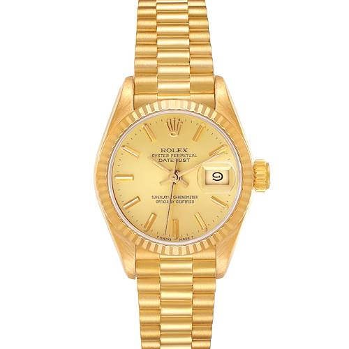 Photo of Rolex President Datejust Yellow Gold Ladies Watch 69178 Box Papers
