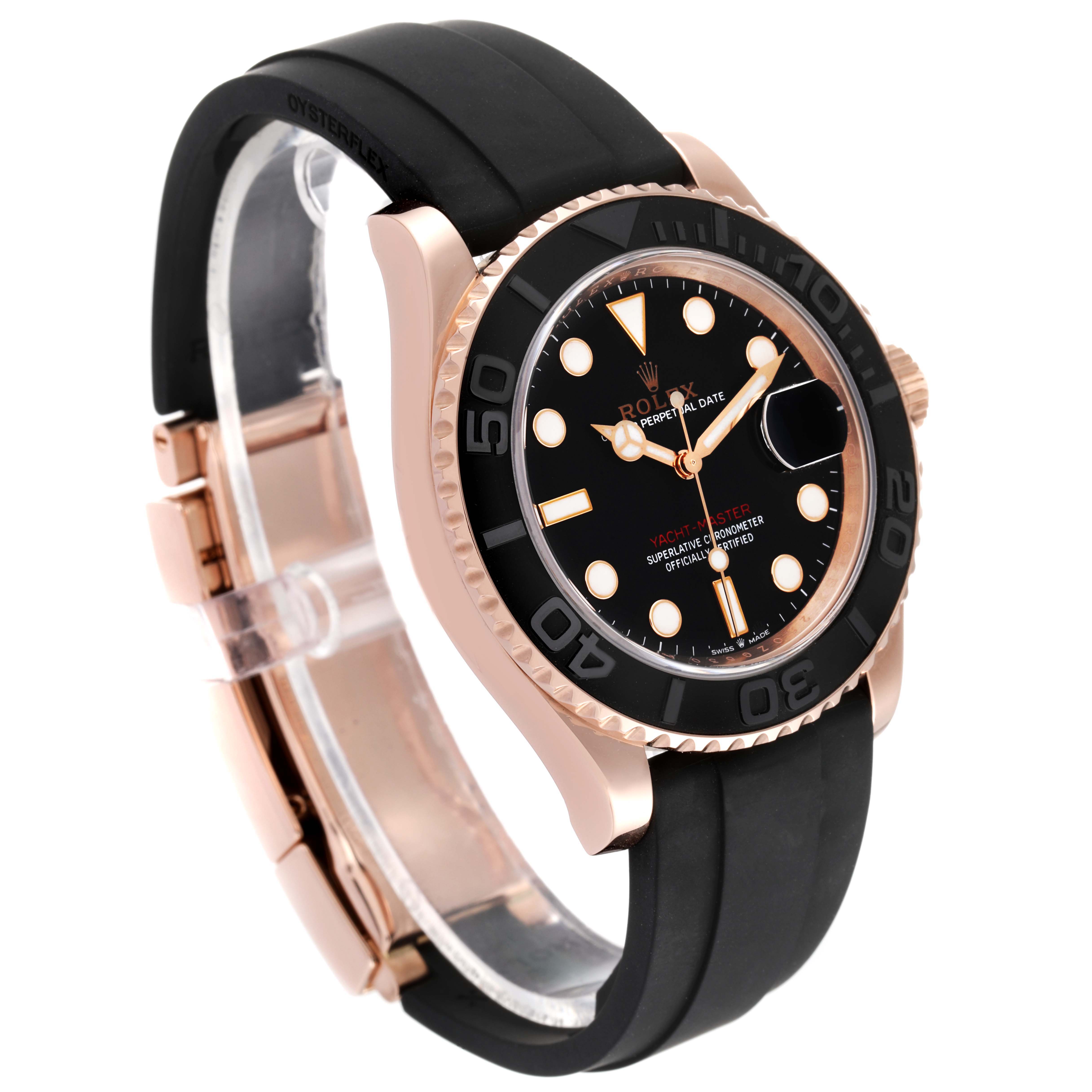 Rolex Yachtmaster 40mm Everose Gold Rubber Strap Mens Watch 126655 Box ...