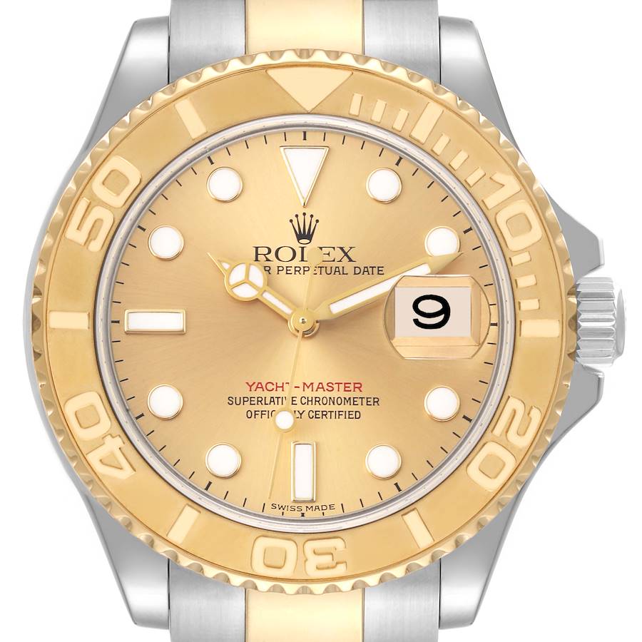 Rolex Yachtmaster Steel Yellow Gold Champagne Dial Mens Watch 16623 Box Card SwissWatchExpo