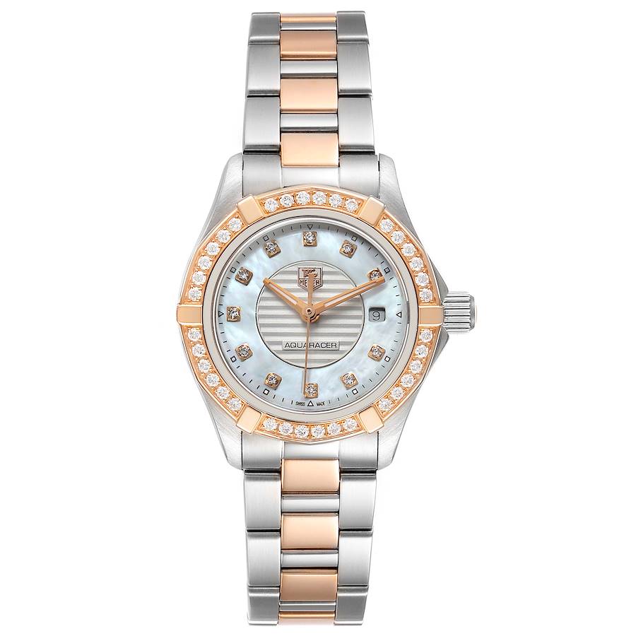Tag Heuer Women's WAP1451.BD0837 'Aquaracer' 18kt Gold Diamond Steel Gold Watch