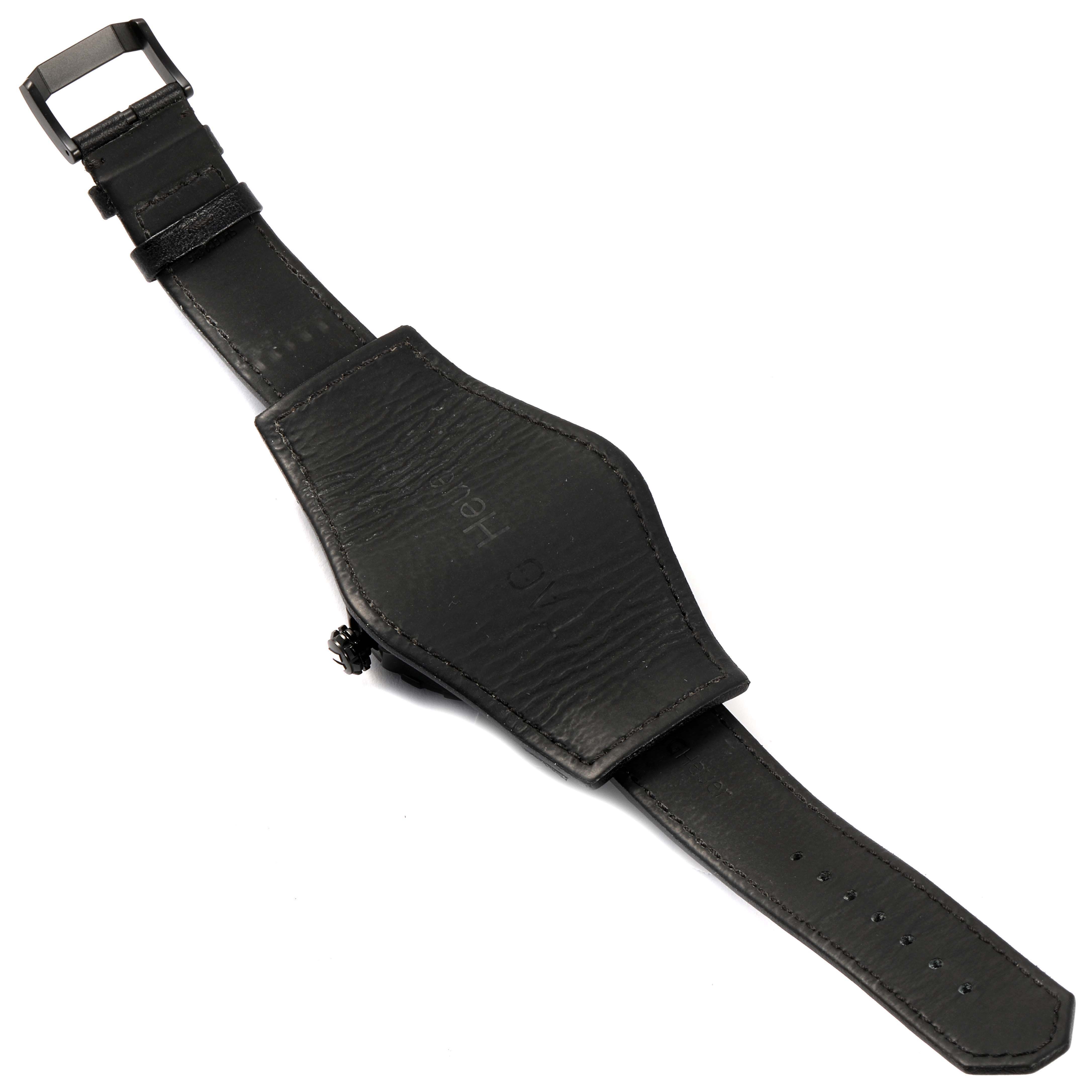 This image shows the back view of the leather strap and case for a Tag Heuer Formula 1 WAZ201A.FC8195 Men's Titanium Black Dial WAZ201A.FC8195 Men's Titanium Black Dial watch.