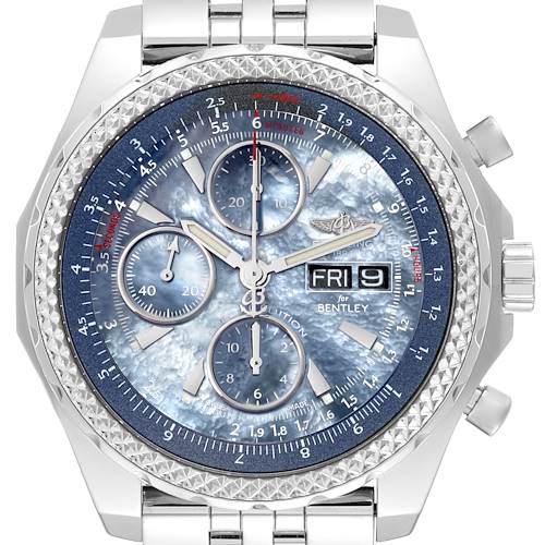 Photo of Breitling Bentley Motors GT Mother of Pearl Dial Steel Watch A13362 Box Card