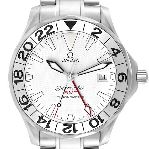 Photo of Omega Seamaster Diver 300M GMT Great White Dial Mens Watch 2538.20.00