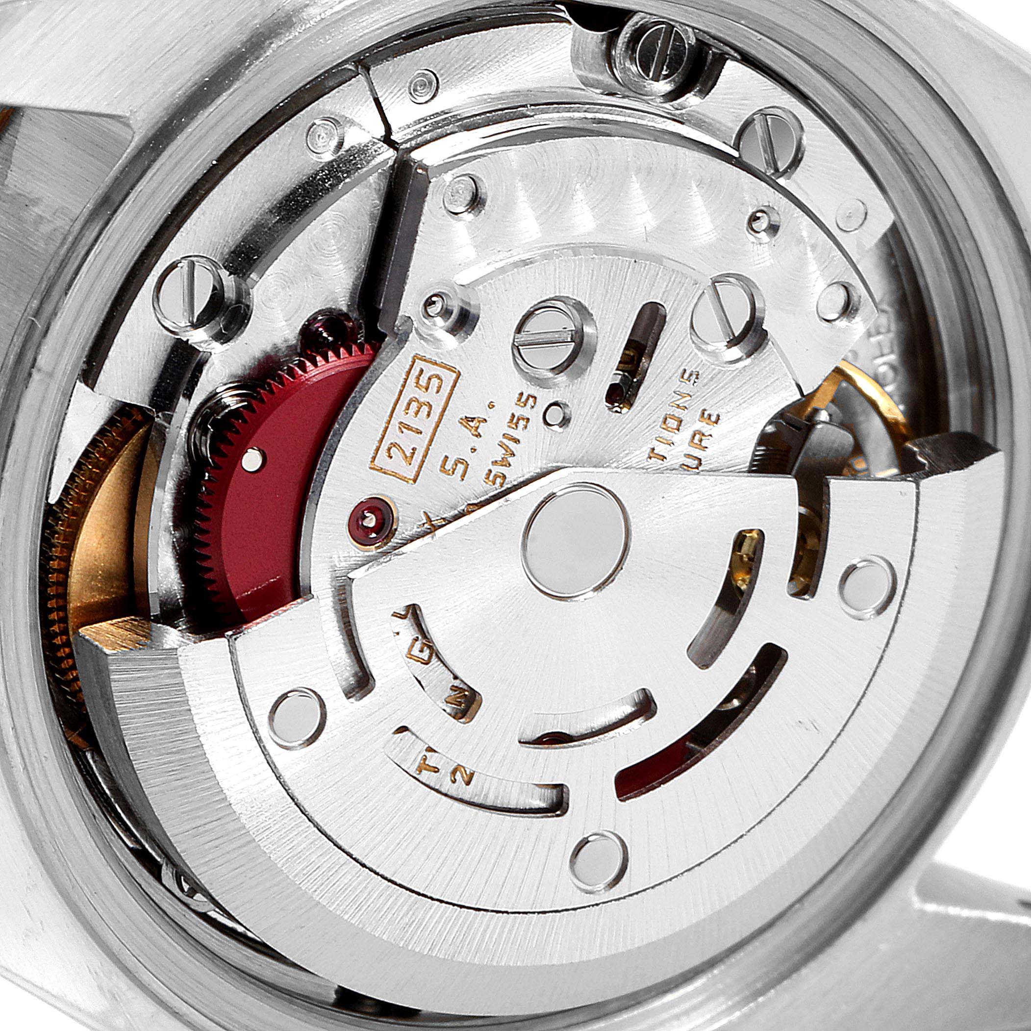 This close-up image shows the intricate internal movement mechanism of a Rolex Datejust 69173 Women's Steel and Gold (two tone) Champagne Dial 69173 Women's Steel and Gold (two tone) Champagne Dial watch.