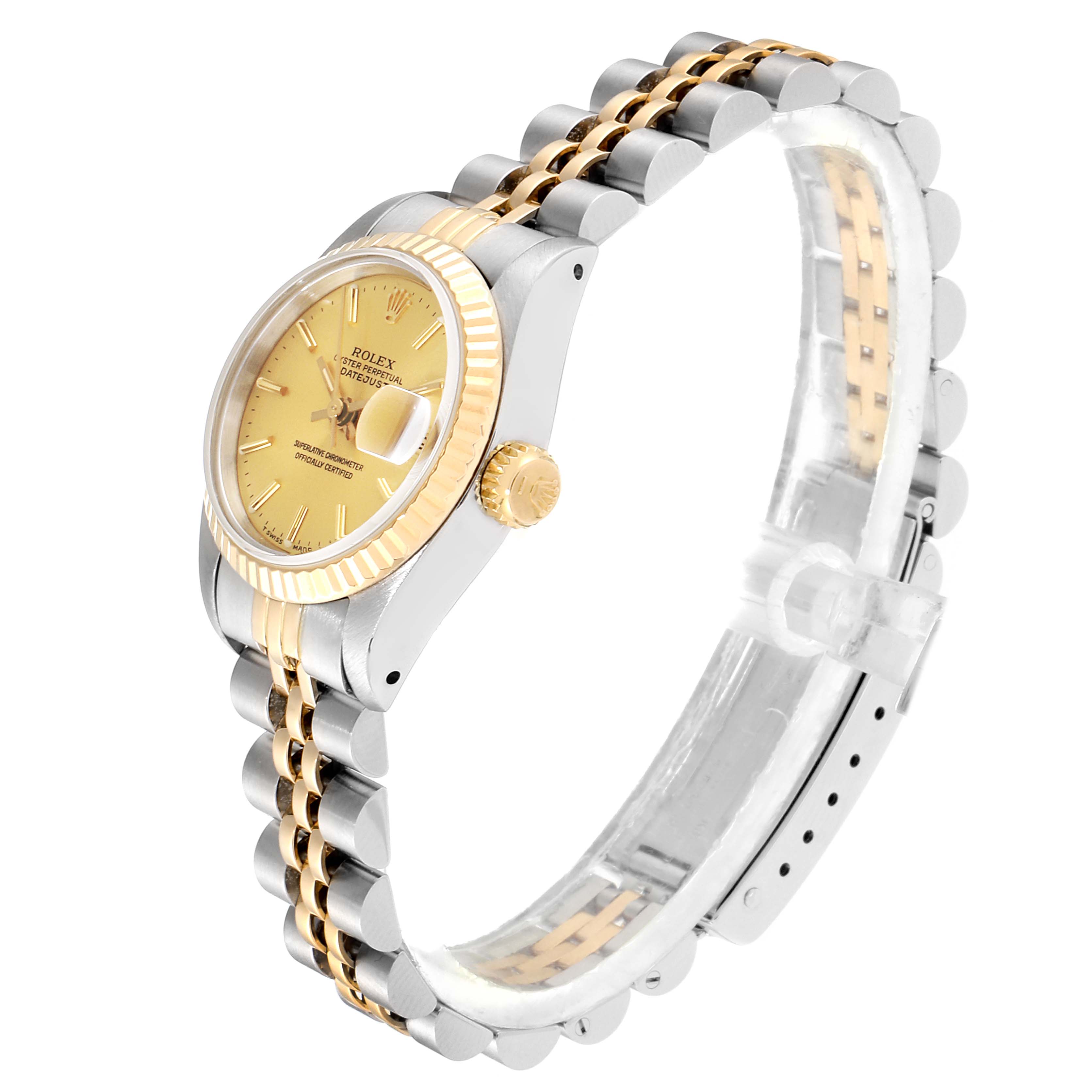 Rolex Datejust Steel Yellow Gold Fluted Bezel Ladies Watch 69173 ...