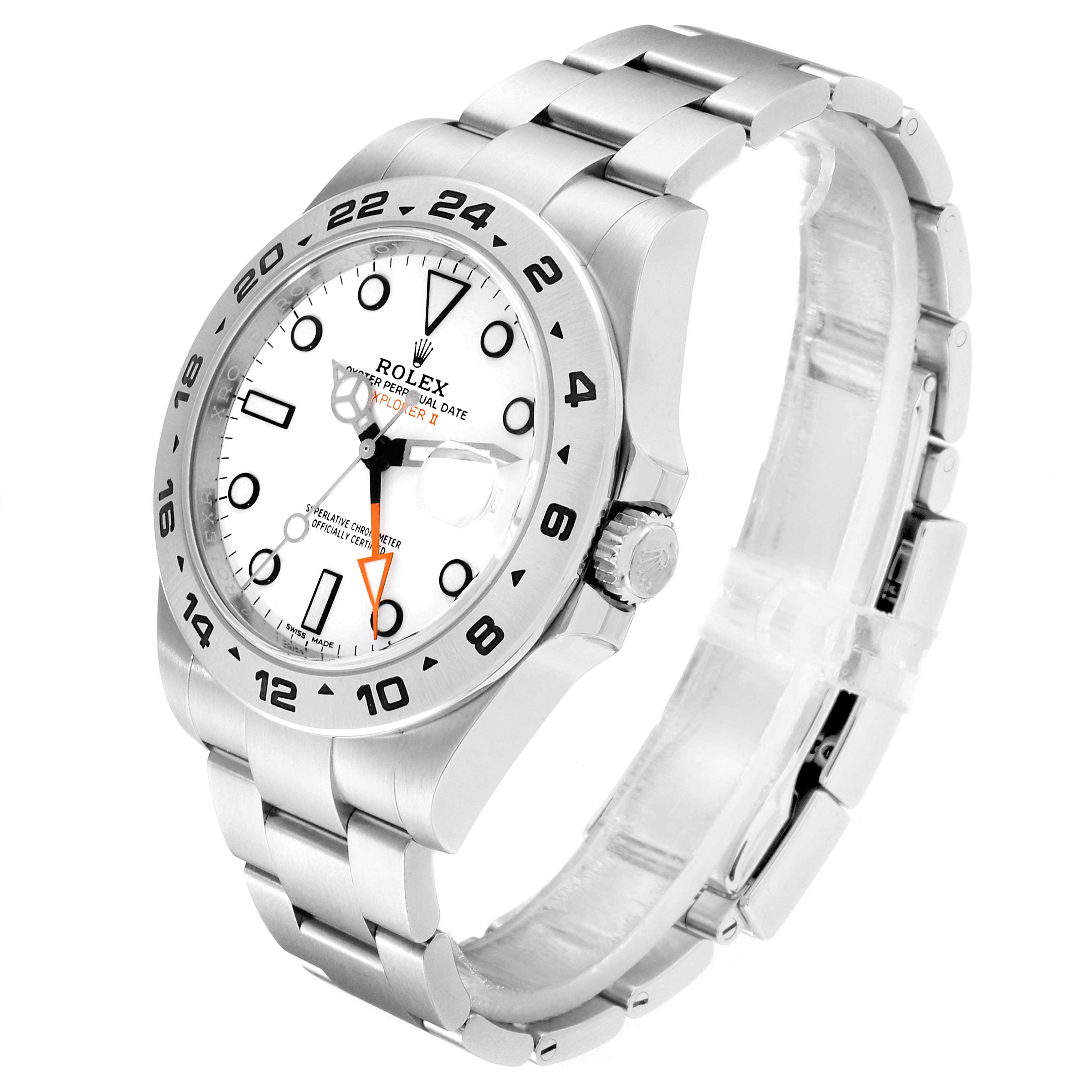 The Rolex Explorer 216570 Men
s Stainless Steel White Dial 216570 Men
s Stainless Steel White Dial watch is shown at a slight angle, displaying the dial, bezel, crown, and bracelet.