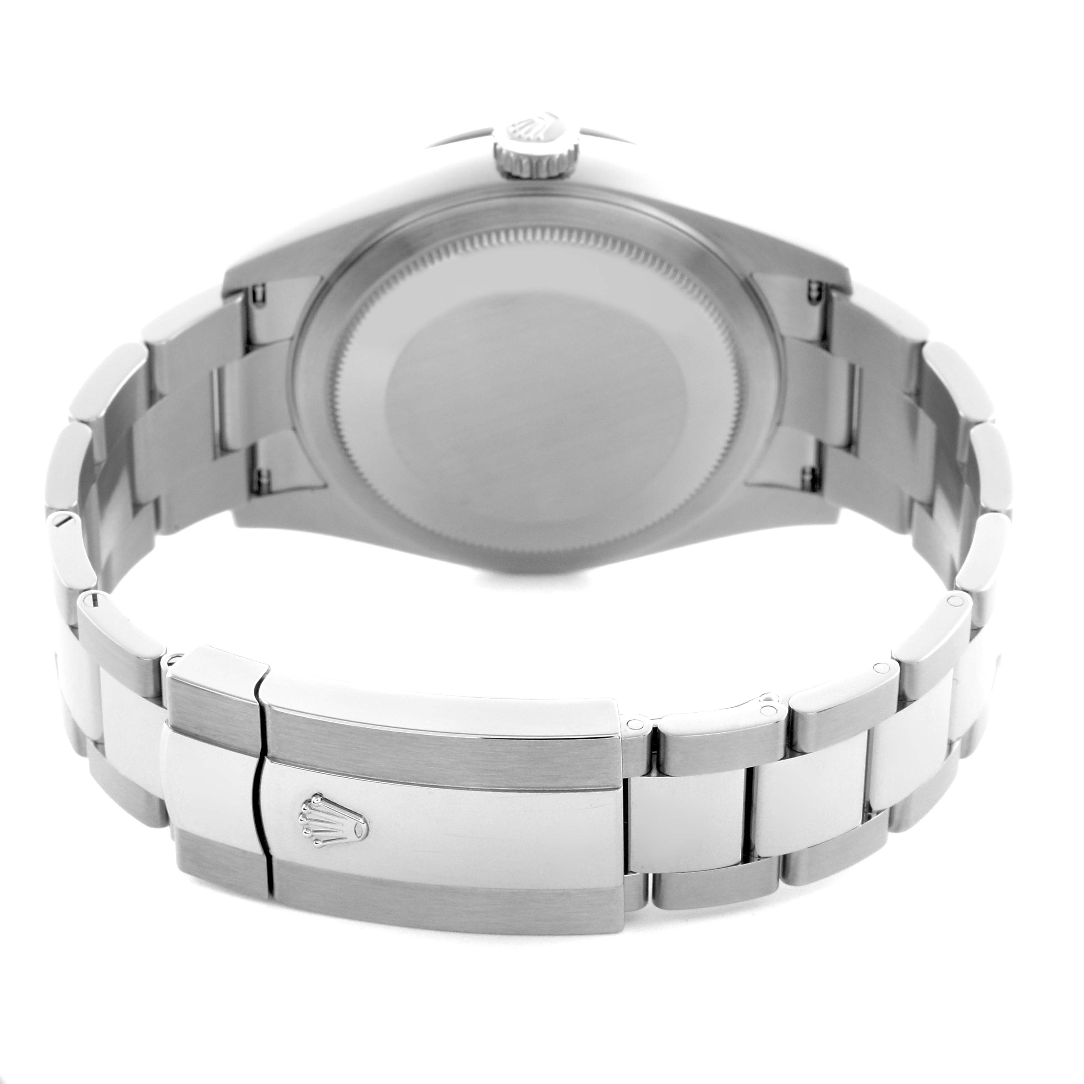 The image shows the back view of a Rolex Sky-Dweller 336934 Men's Stainless Steel Blue Dial 336934 Men's Stainless Steel Blue Dial, highlighting the bracelet and clasp.