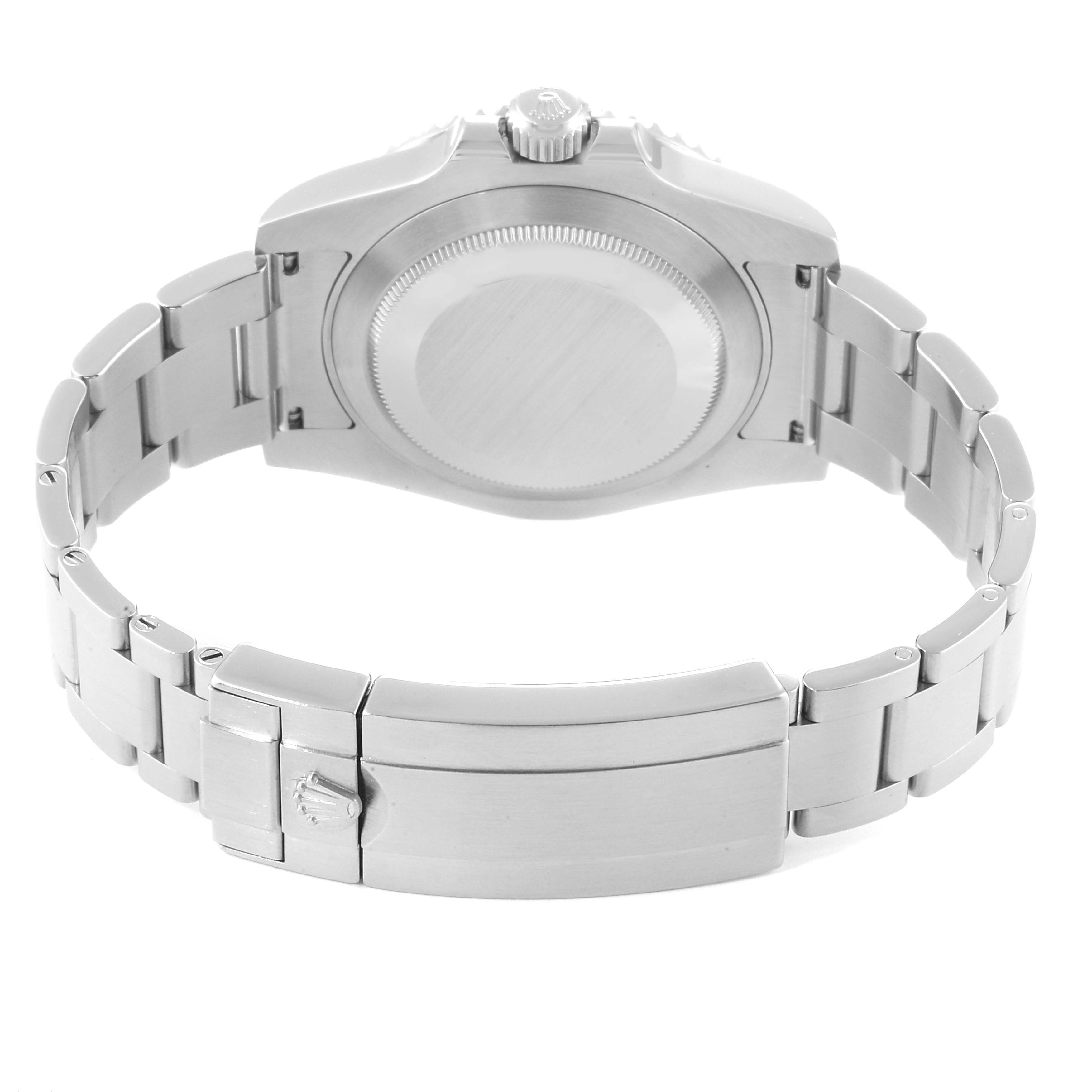 The image shows the back case and bracelet of a Rolex Submariner 116610 Men
s Stainless Steel Black Dial 116610 Men
s Stainless Steel Black Dial watch from a rear angle.