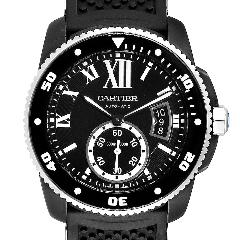 Cartier Calibre Diver Black ADLC Mens Watch WSCA0006 SwissWatchExpo