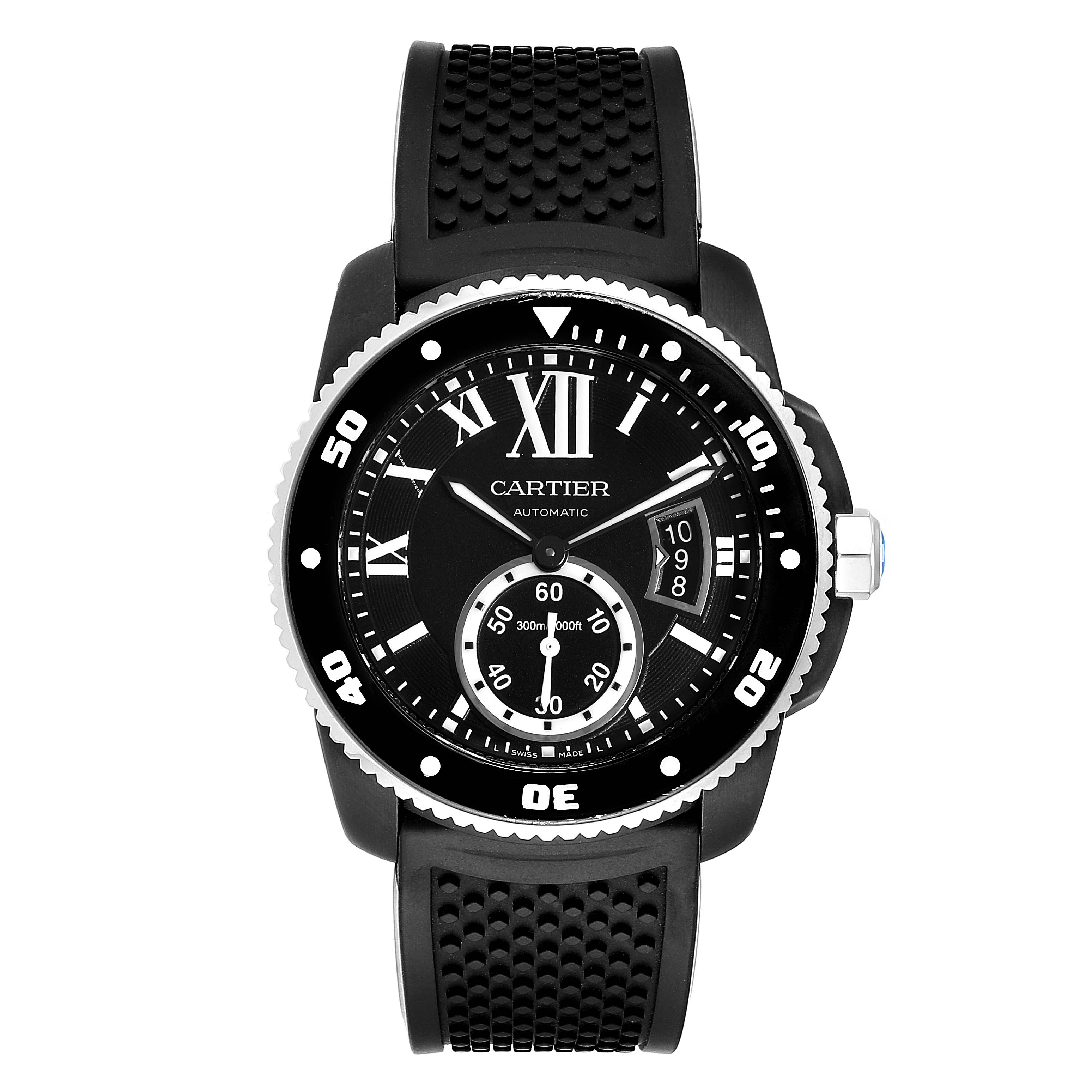 Cartier Calibre Diver Black ADLC Mens Watch WSCA0006 | SwissWatchExpo