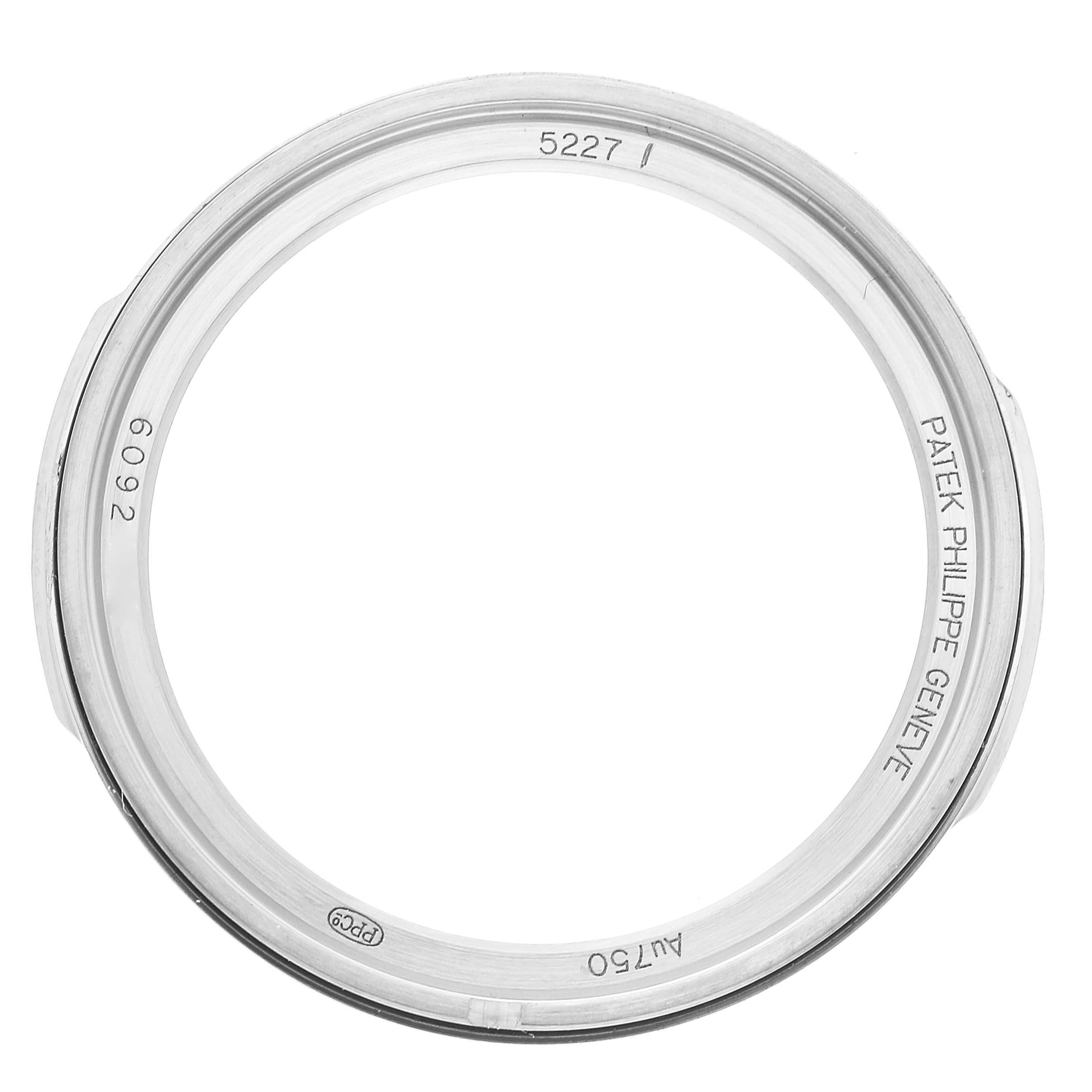 This is an image of the bezel of a Calatrava model watch by Patek Philippe, viewed from the front.