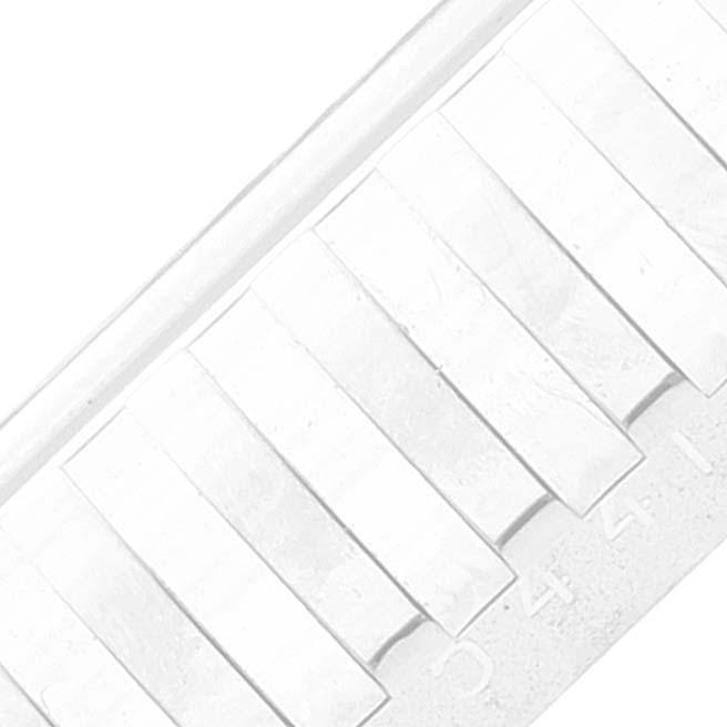 This image shows a close-up of the bracelet links for a Rolex Cellini 5441 Men
s White Gold Silver Dial 5441 Men
s White Gold Silver Dial watch, viewed from an angled perspective.