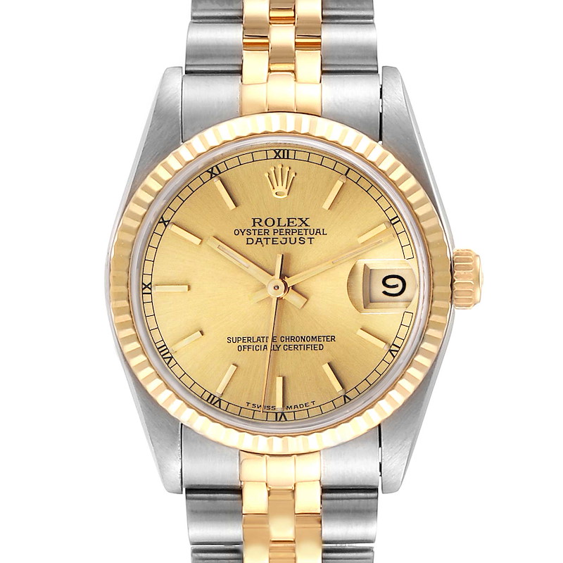 Rolex Datejust Midsize 31 Steel Yellow Gold Ladies Watch 68273 Box SwissWatchExpo