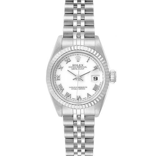 Photo of Rolex Datejust Steel White Gold Roman Dial Ladies Watch 69174 Box Papers