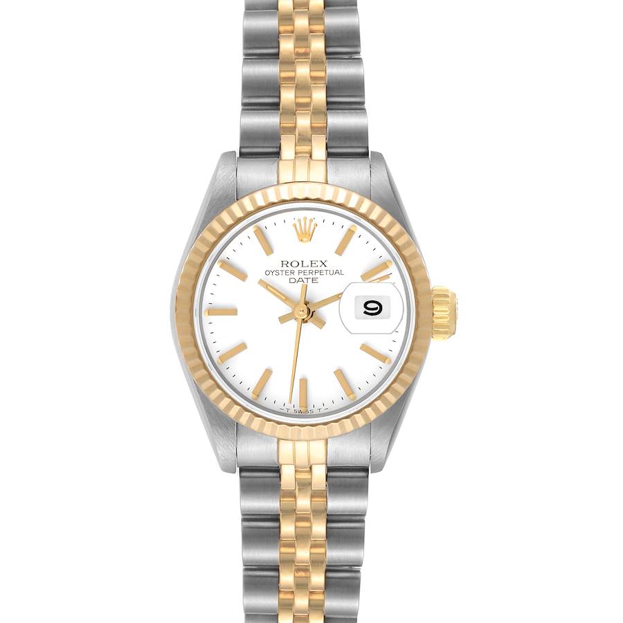 Rolex Datejust Steel Yellow Gold White Dial Ladies Watch 69173 SwissWatchExpo