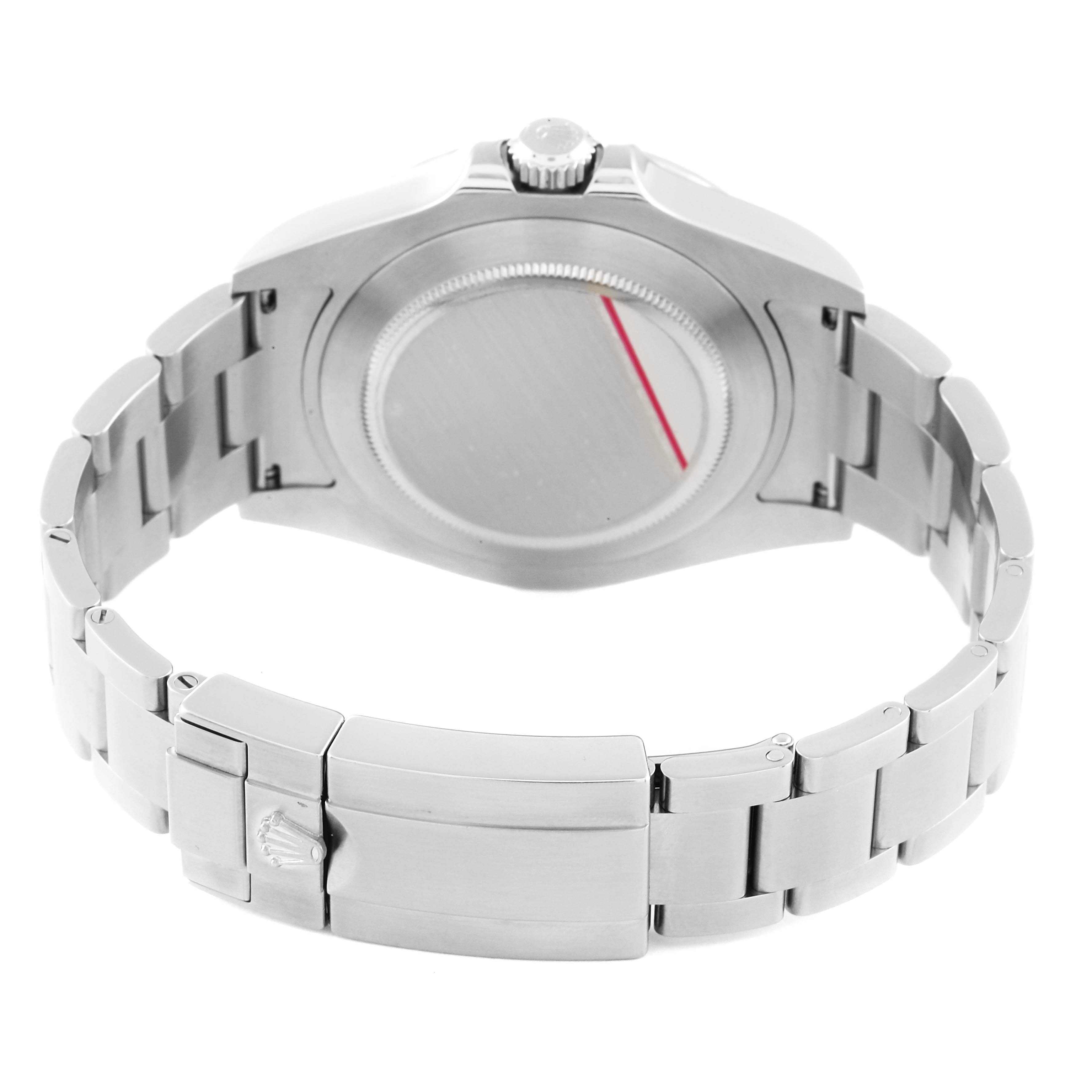 The image shows the back and bracelet of the Rolex Explorer 216570 Men
s Stainless Steel White Dial 216570 Men
s Stainless Steel White Dial watch, including the clasp and caseback.