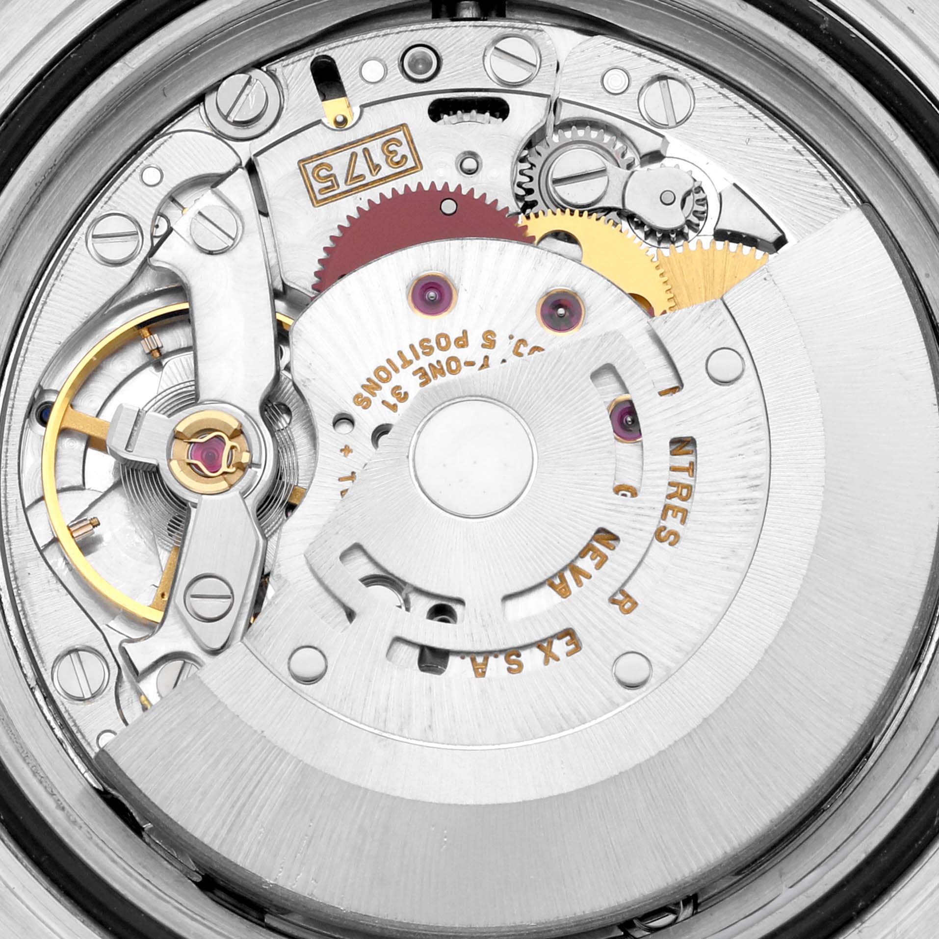 This image shows the intricate internal mechanics and movement of a Rolex GMT-Master 16700 Men's Stainless Steel Black Dial 16700 Men's Stainless Steel Black Dial watch.