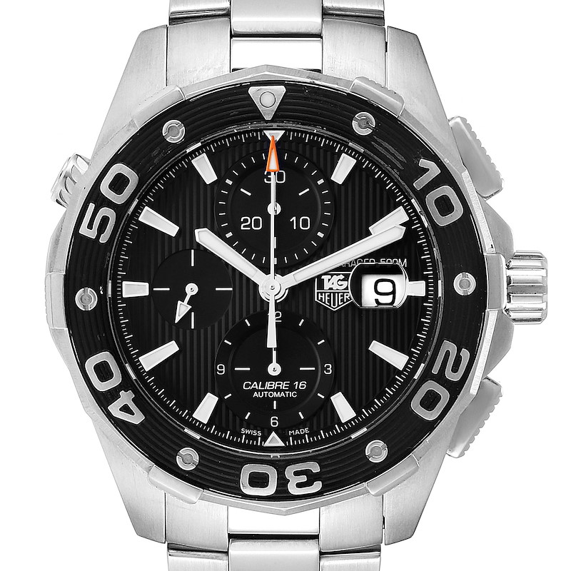 Tag Heuer Aquaracer Black Dial Stainless Steel Mens Watch CAJ2110 SwissWatchExpo