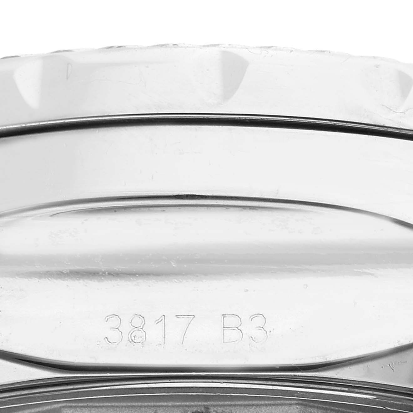 This is a close-up shot showing the edge and engravings on the side of a Bentley model by Breitling.