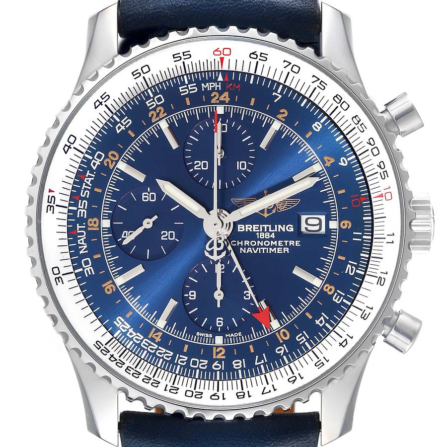 NOT FOR SALE Breitling Navitimer World Blue Dial Steel Mens Watch A24322 Box Papers PARTIAL PAYMENT SwissWatchExpo