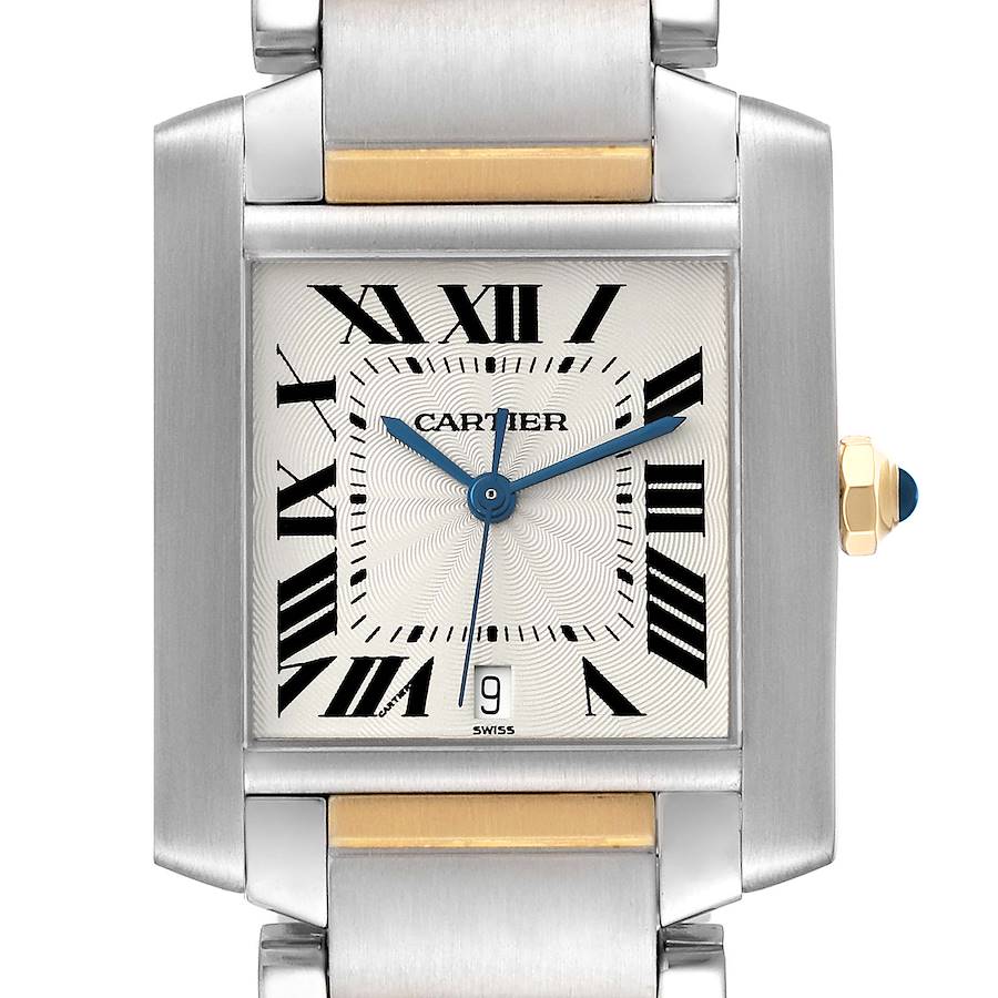 Cartier Tank Francaise Large Automatic Steel Yellow Gold Mens Watch W51005Q4 SwissWatchExpo
