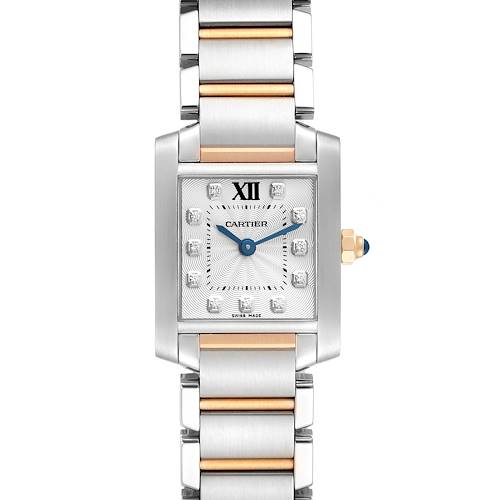 Photo of Cartier Tank Francaise Steel Rose Gold Diamond Ladies Watch WE110004