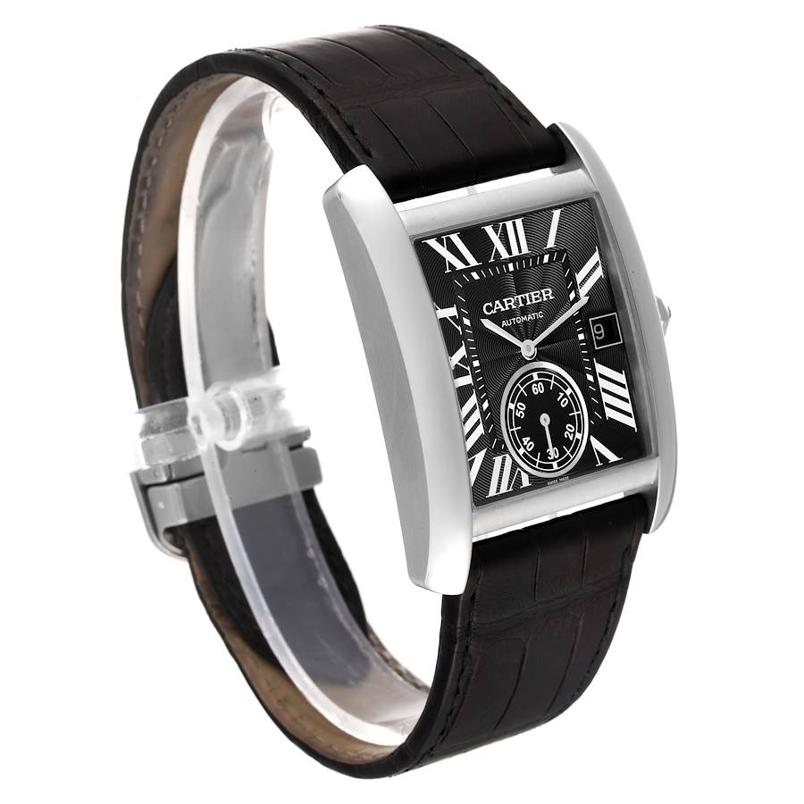 Cartier Tank MC Black Dial Automatic Mens Watch W5330004 Box