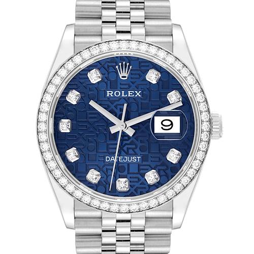 Photo of Rolex Datejust Steel Blue Diamond Dial Bezel Mens Watch 126284