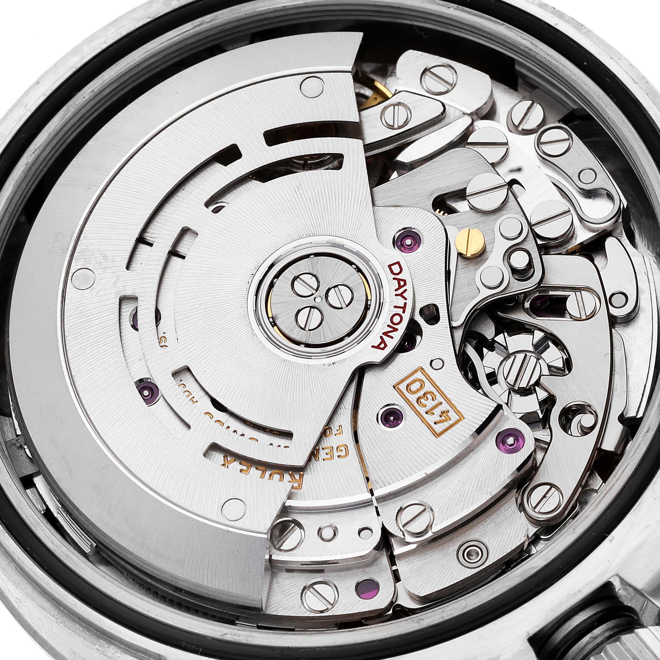 This image shows the internal mechanical movement of the Rolex Daytona 116509 Men's White Gold Blue Dial 116509 Men's White Gold Blue Dial watch, viewed from the back.